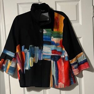 Damee Abstract-Print Swing Jacket